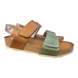 Pikolinos Mahon Leather Wedge Sandal Women size 39 US 8.5 NEW